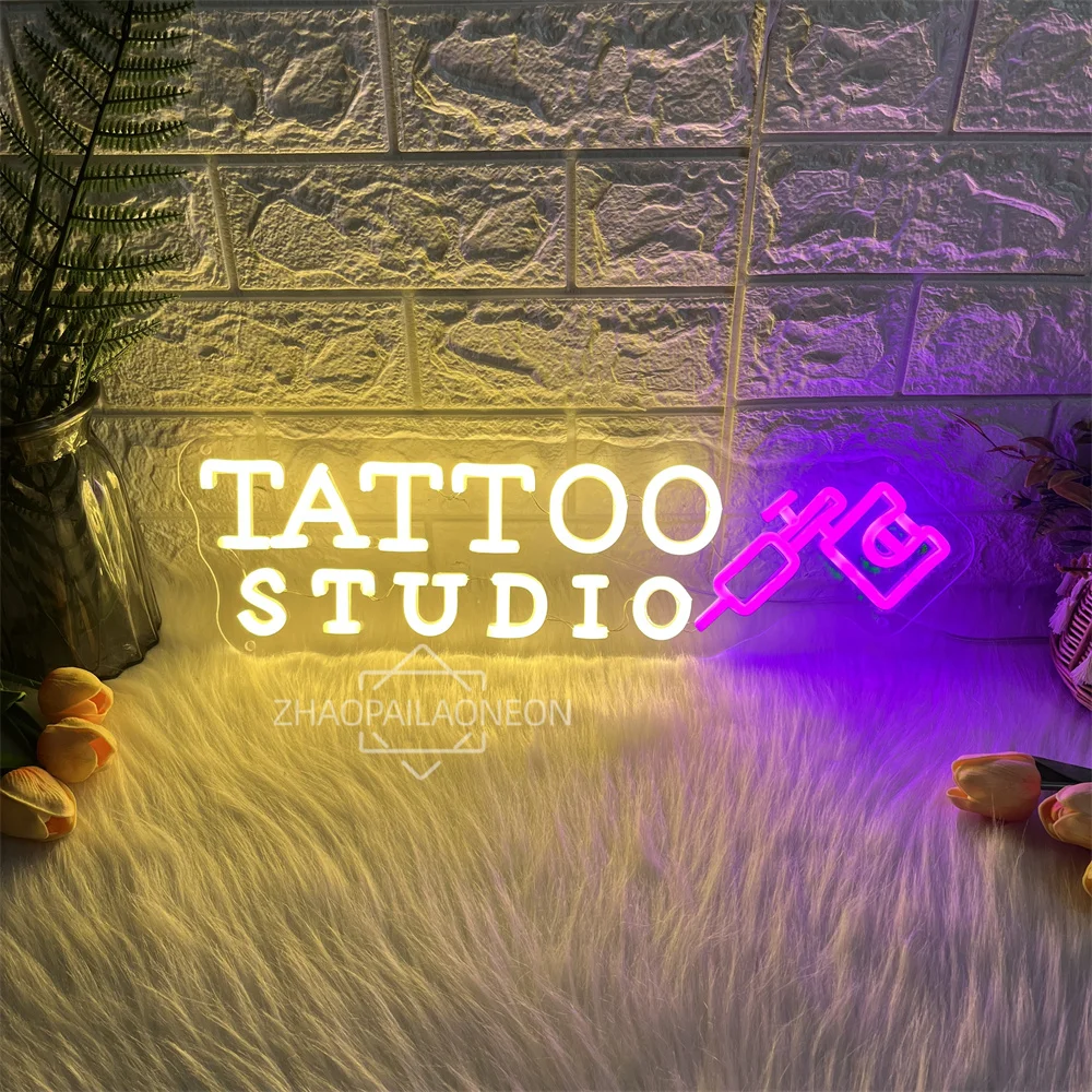 استوديو الوشم ضوء النيون الوشم صالون المنزل جدار الفن ديكور غرفة LED النيون تسجيل الوشم متجر الديكور مصباح ليد تسجيل #4