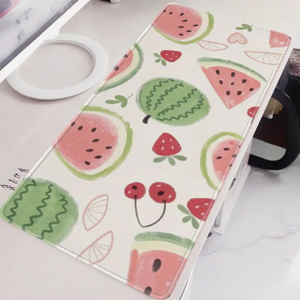 Watermelon Strawberry Cherry Fruit Design XL Extended Desk Mouse Pad Rubber Non-Slip Gaming Surface