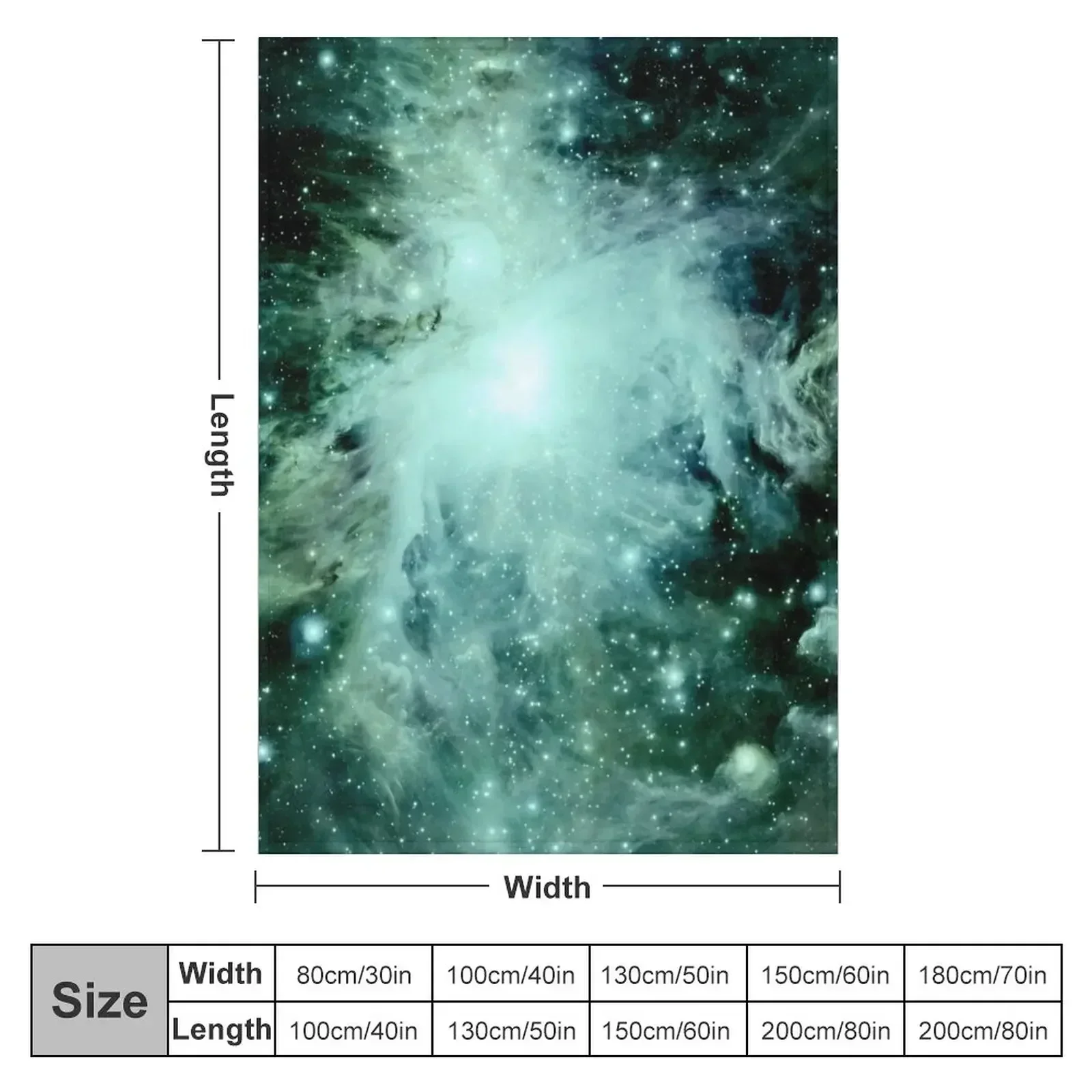 Galaxy Orion Nebula Forest Green Teal Throw Blanket Hair Decorative Sofa funny gift Blankets