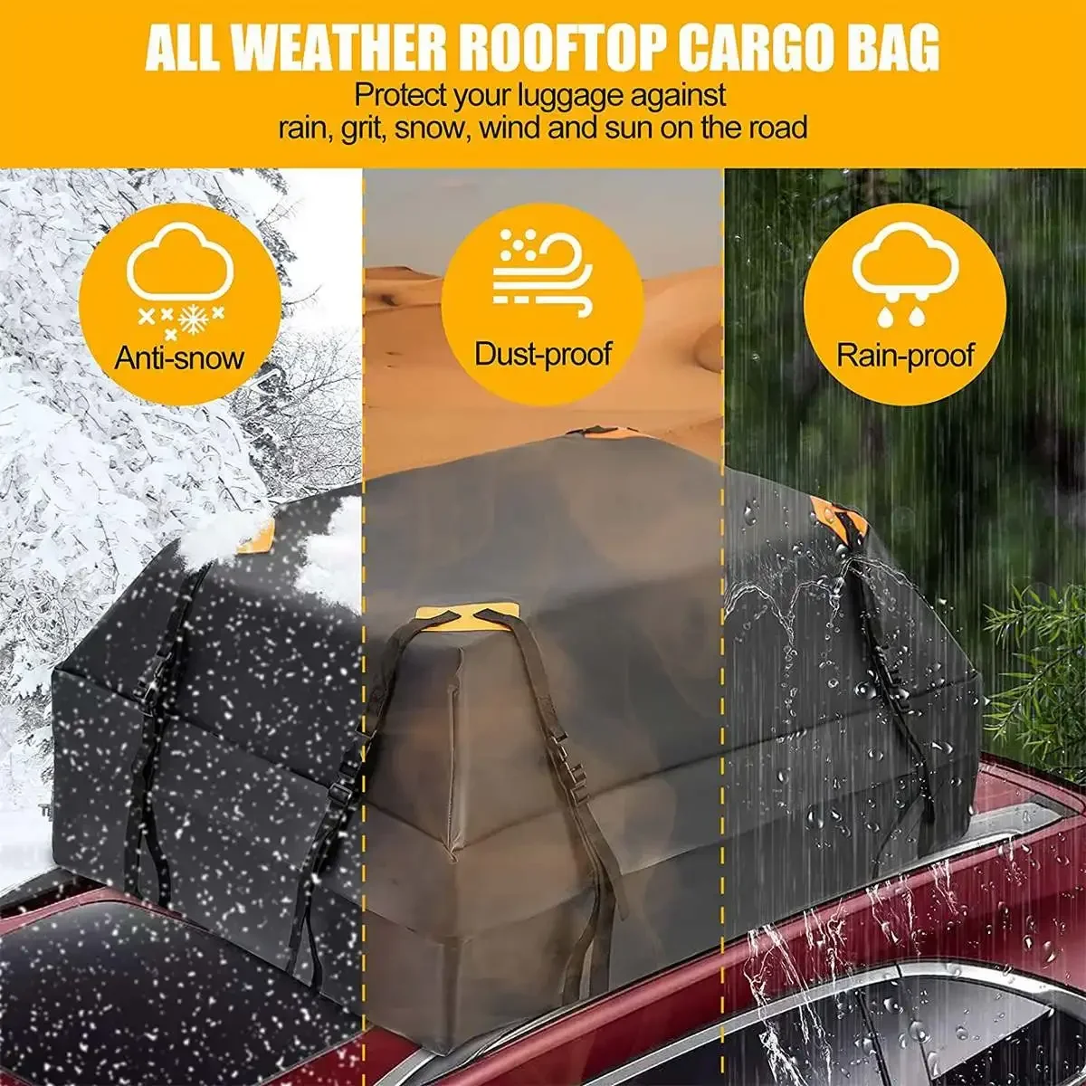 120x90x44cm Large Waterproof Car Cargo Roof Bag Rooftop Luggage Carrier Black Storage Cube Bag Travel SUV Van For Cars