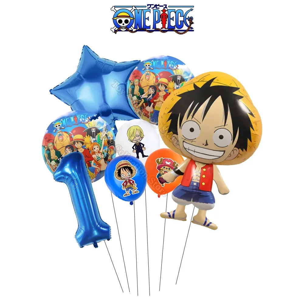 One Pieceed Luffy 1-9th Digital 32in Latex Foil Balloon Party Supplies Decor Pirate King Parties Anime Fan Collector Celebration