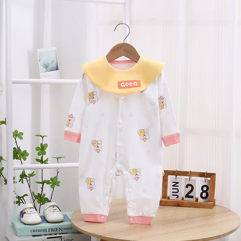 Autumn New Baby Bodysuit Cotton Split Cotton Wool Four Seasons Baby Clothing Baby Bodysuit Creeper Romper