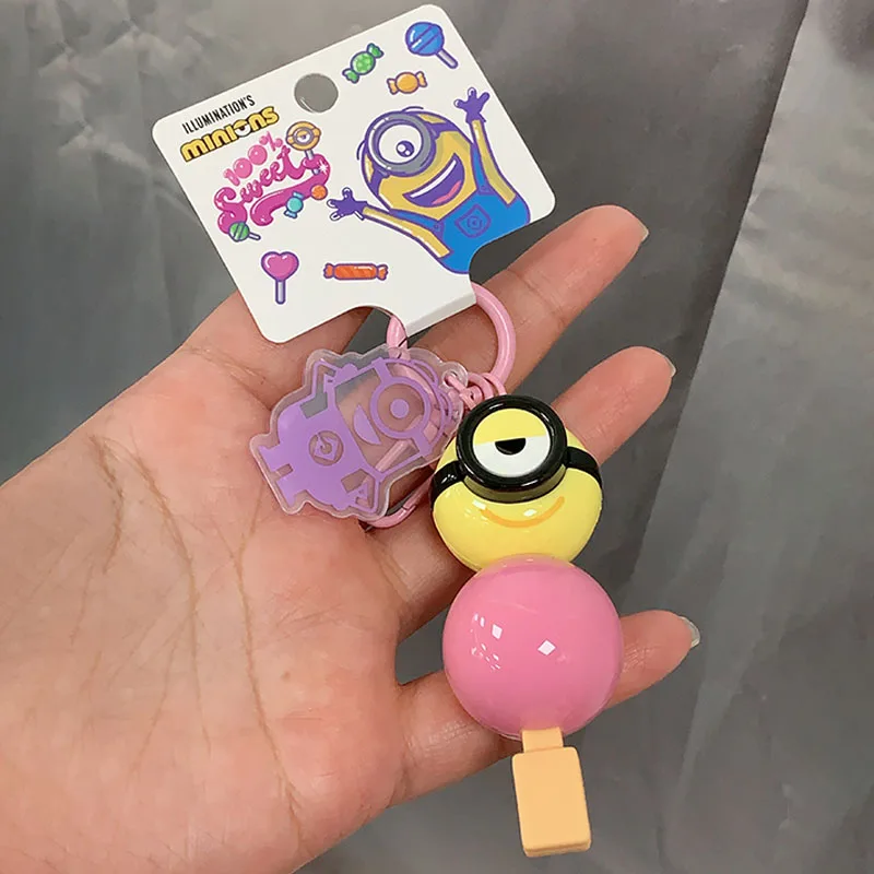 Porte-clés Minions série miel doux, périphérie de dessin animé, pendentif 3d mignon, accessoires cadeau ﻿