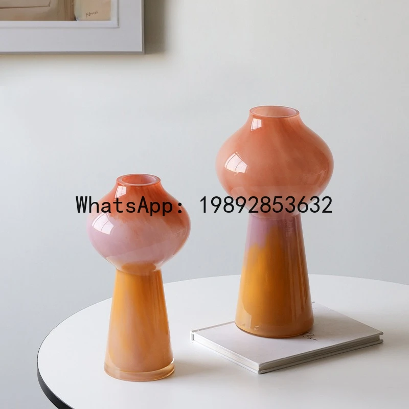 

Glass Vase Gourd Colored Gradient Glass Bottle Hydroponic Flower Arrangement Terrarium Flower Vase Home Decoration