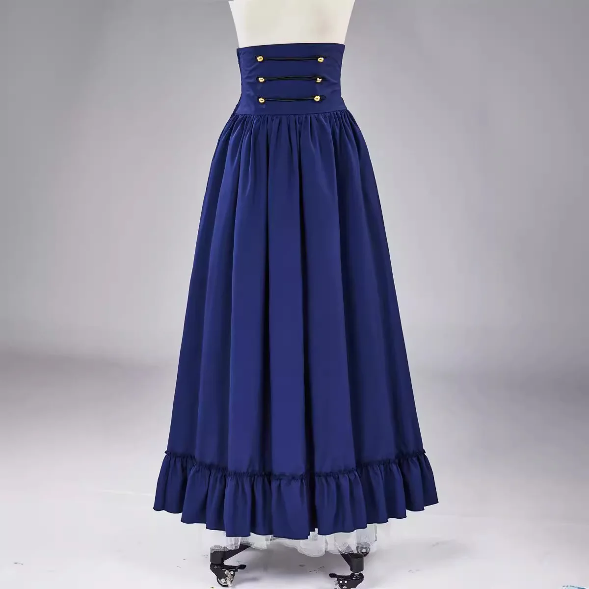 2025 europeu americano vitoriano vestido longo de cintura alta gótico rendas saia evasê estilo gótico