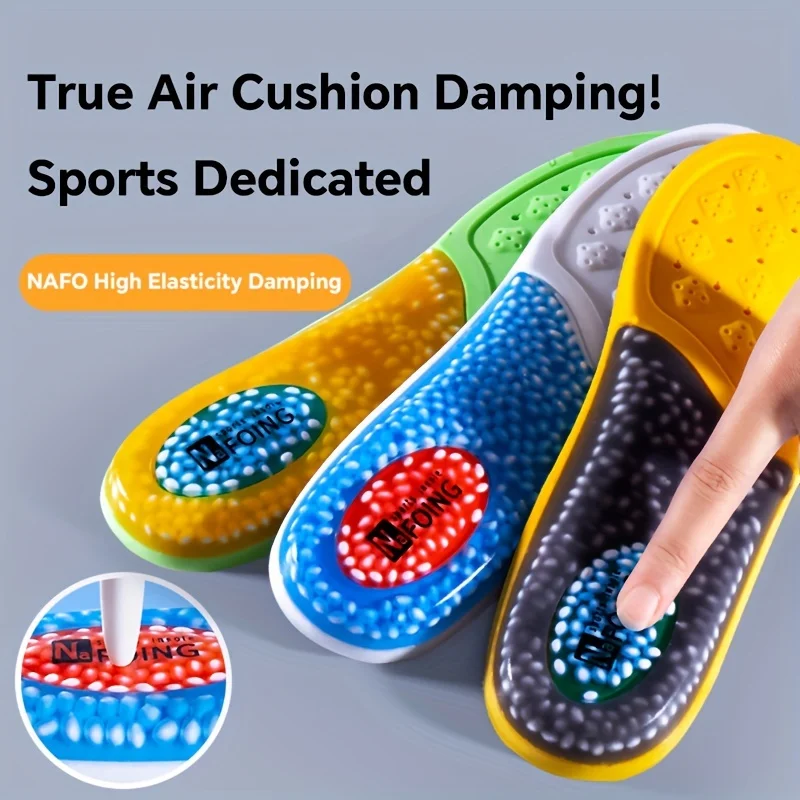 1 Pair TPU Material Insoles Sports Shock Absorption Insoles 