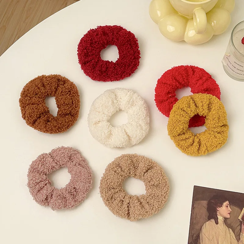 Anillo de pelo de terciopelo de peluche Para El intestino grueso, accesorios simples Retro franceses Para el cabello, tocados nuevos, Corbatas Para El Cabello