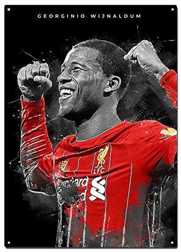 Georginio Wijnaldum Metal Tin Signs, Football Abstract Art Poster, Decorative Signs Wall Art Home Decor - 12X16 Inch (30X40 cm)