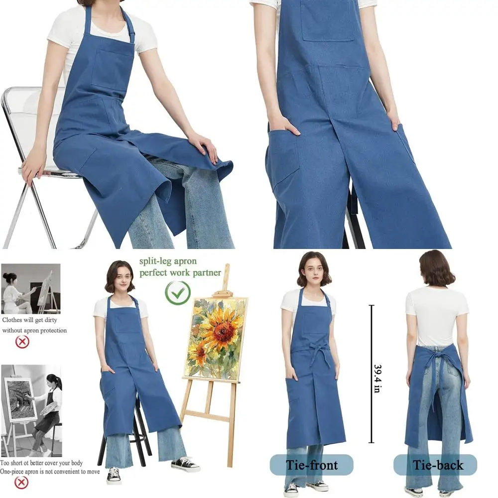 

Long-Sleeved Art Apron for Pottery with 3 Pockets, Unisex Design for Clay Art Enthusiasts