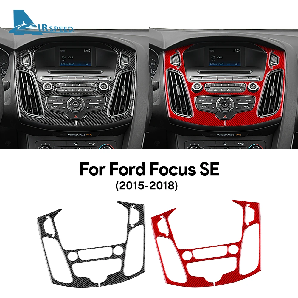 Real Soft Carbon Fiber Sticker For Ford Focus SE RS ST Ecoboost 2015 2016 2017 2018 LHD RHD Car Center Console Panel Accessories