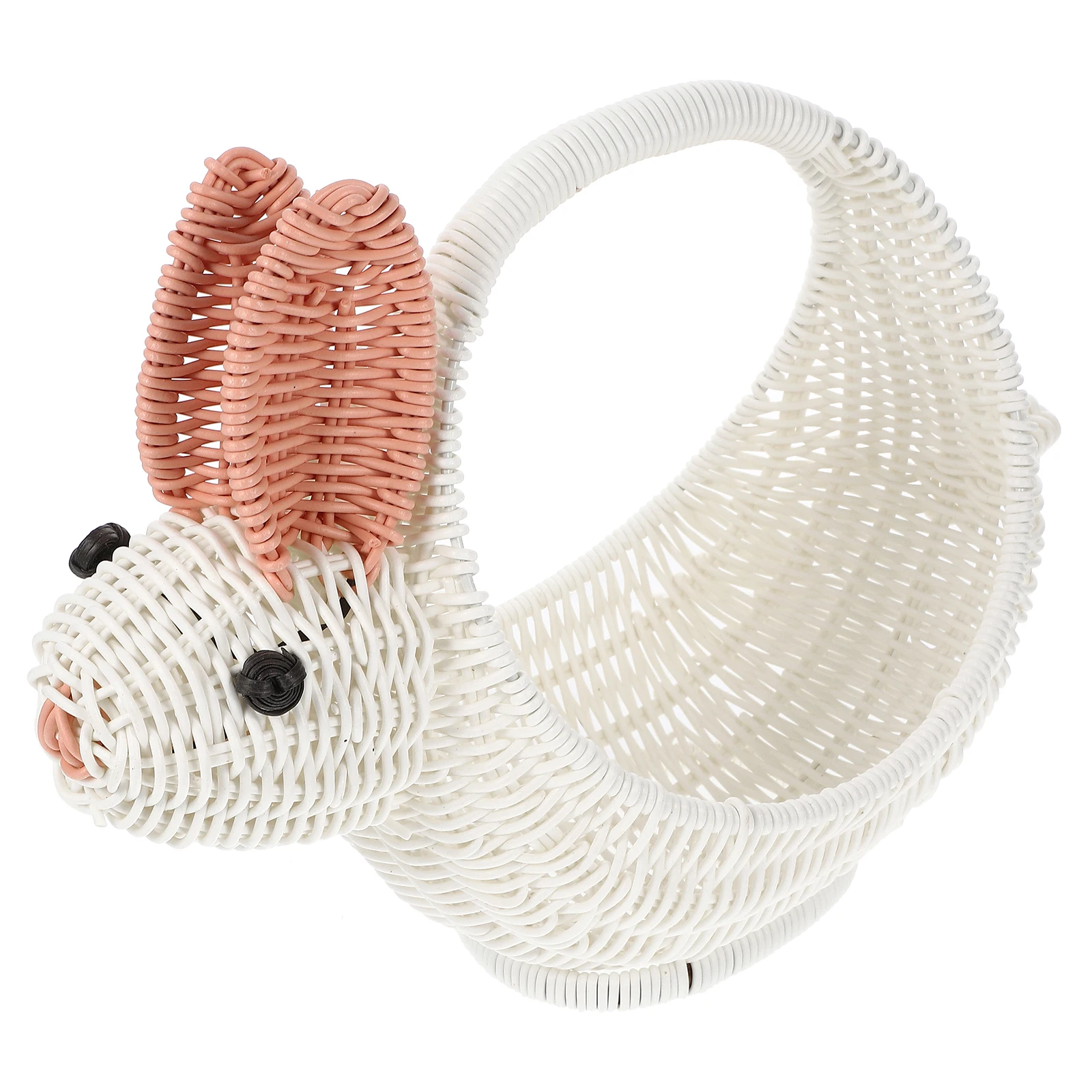 

Rattan Fruit Baskets for Kitchens Willow Toy Bunny Storage Woven Basket Snacks Bread Kitchen Countertop Decor Simple Style Long