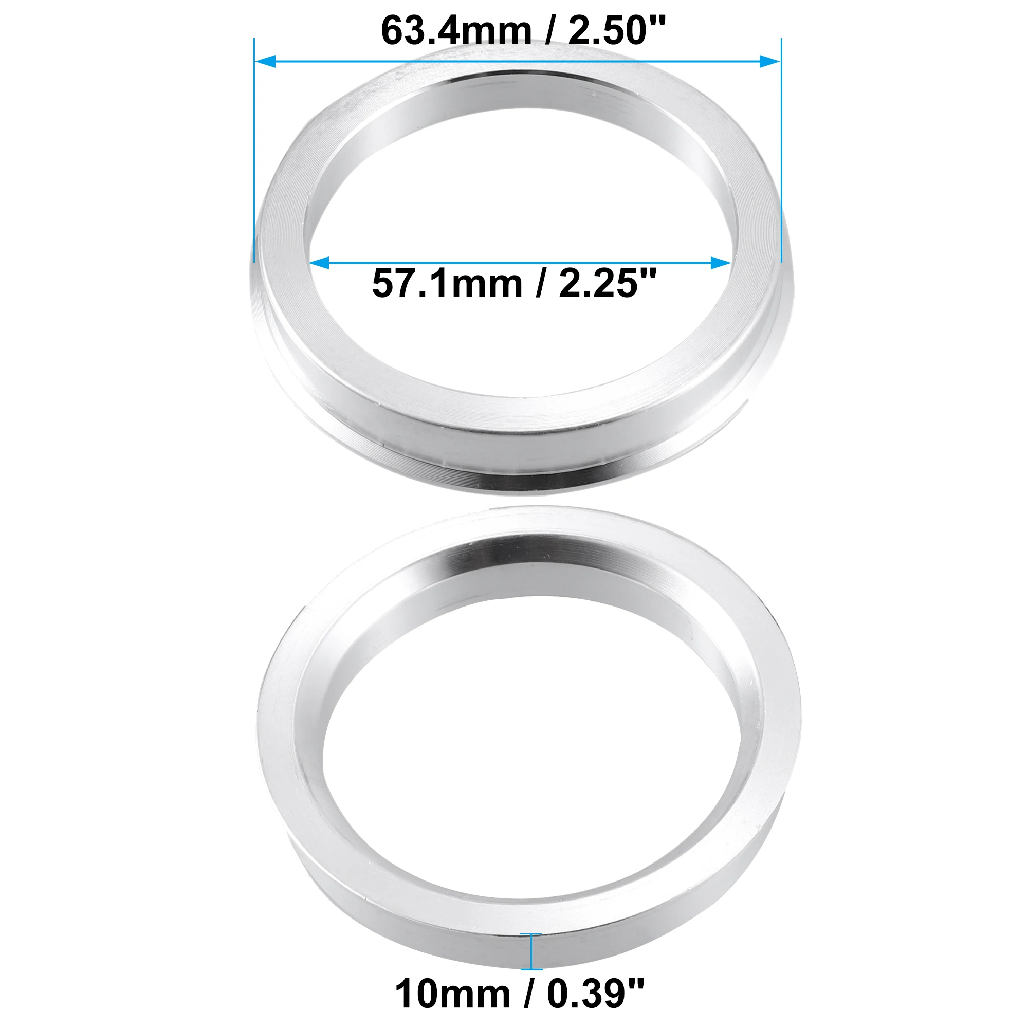 Hub Centric Spigot Spacer Rings – 63.4mm OD X 57.1mm ID – Fits Audi A6 C6 4F – BIMECC