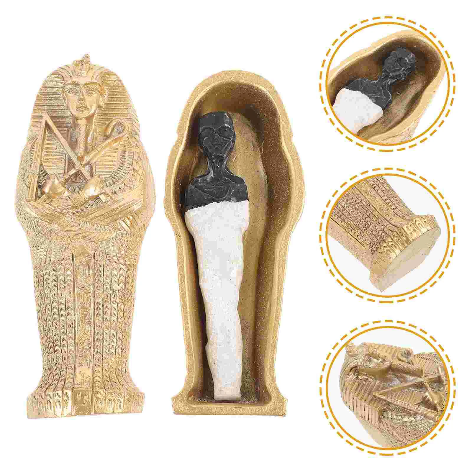 Mummy Ornaments Insert Figurines Figures Statue Decor Ancient Egyptian Artifacts Resin Fish Tank Coffins with Statues Office