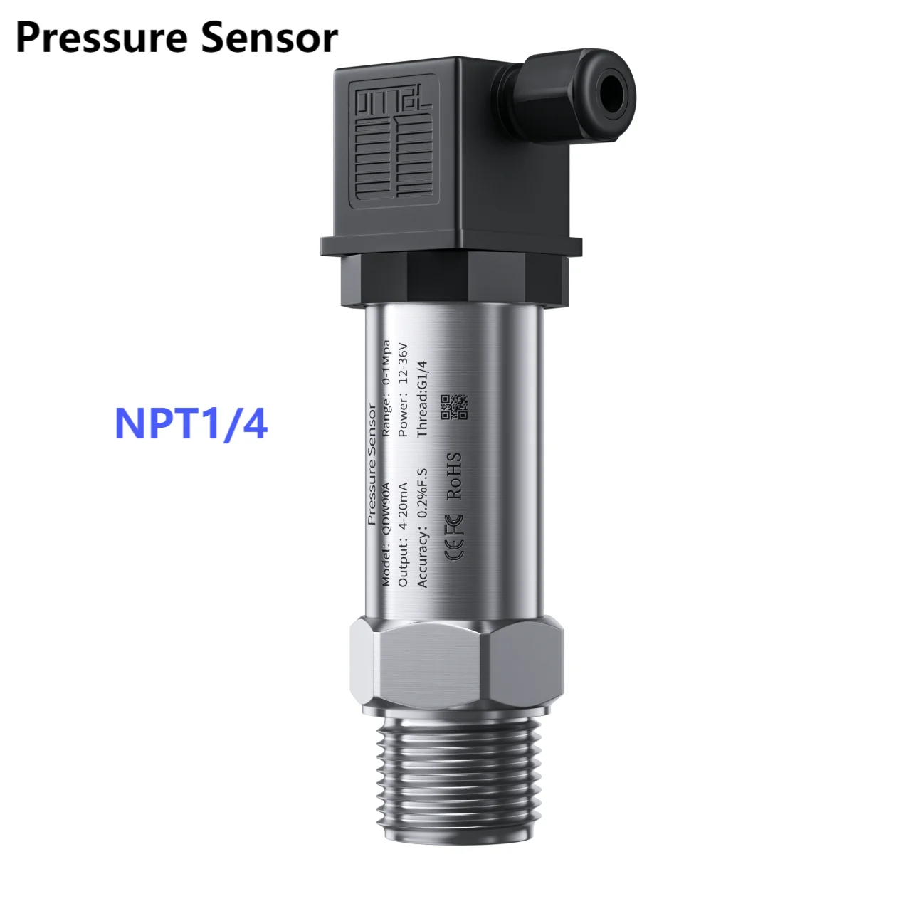 NPT1/4 Hydraulic Pressure Transmitter 16bar 100bar 150bar 500bar DC5V Pressure Gauge  0-5V 0.5-4.5V RS485 Pressure Sensor