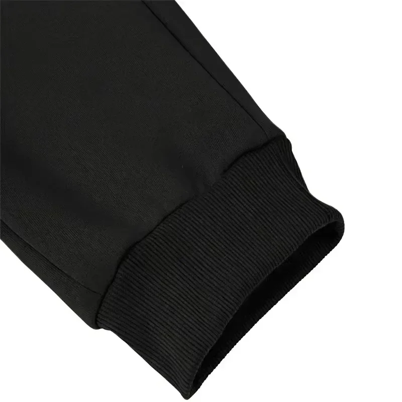 Schwarze Herren-Sporthose mit Schriftzug, Urbane Casual-Mode-Hose, Ganzjährig für Zuhause und Outdoor, Bequeme Weiche Jogginghose, Herrenbekleidung – Detail 29