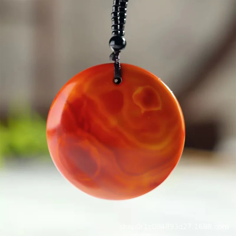 Agate Men And Women Round Peace Pendant Harmony