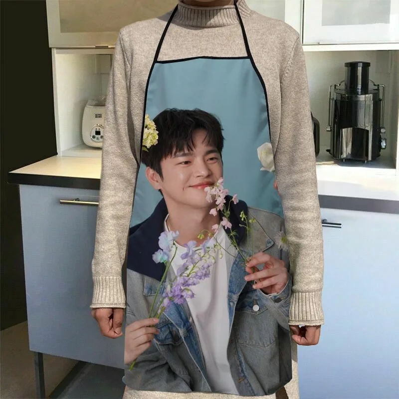 KPOP Seo In Guk Grembiule Cena Festa Grembiule da cucina Accessori da forno per adulti Tessuto impermeabile stampato Strumenti di pulizia 10.16WJY