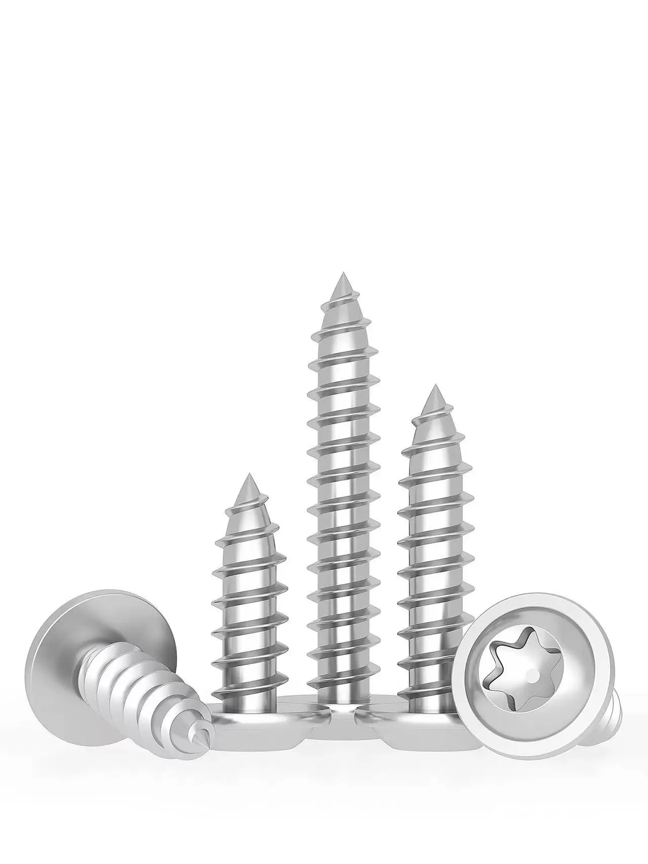 304 Stainless Steel Pan Round Head Plus-Blossom Six-Lobe Torx with Washer Cushion Self-Tapping Wood Anti-theft Screw