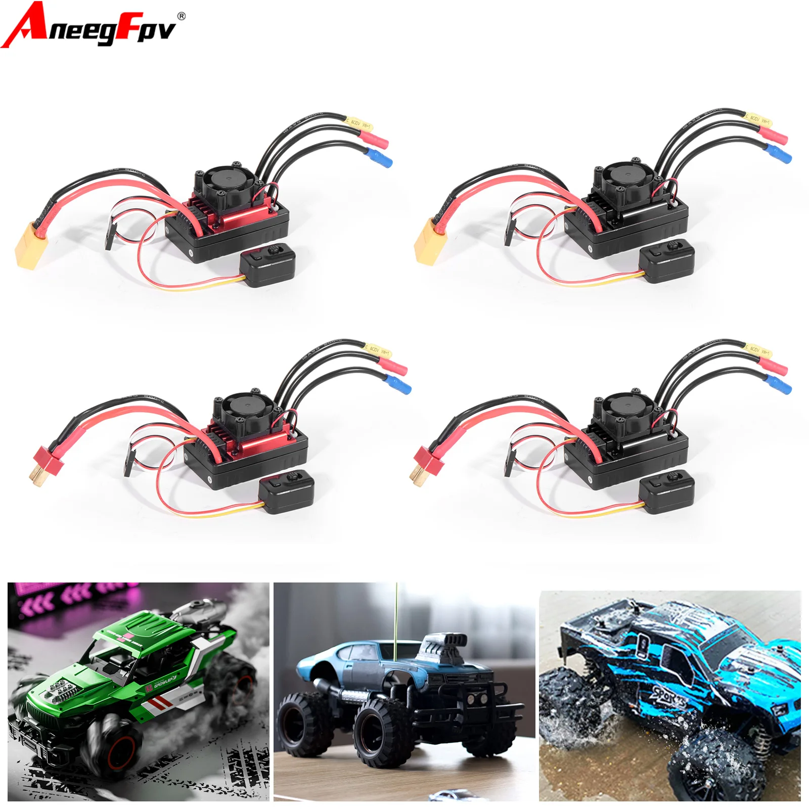 Elektrischer Geschwindigkeitsregler, wasserdicht, 35 A, 60 A, bürstenloser Regler, staubdicht, 2–3S, für 1/8 1/10 1/12 RC Car Crawler RC Boot