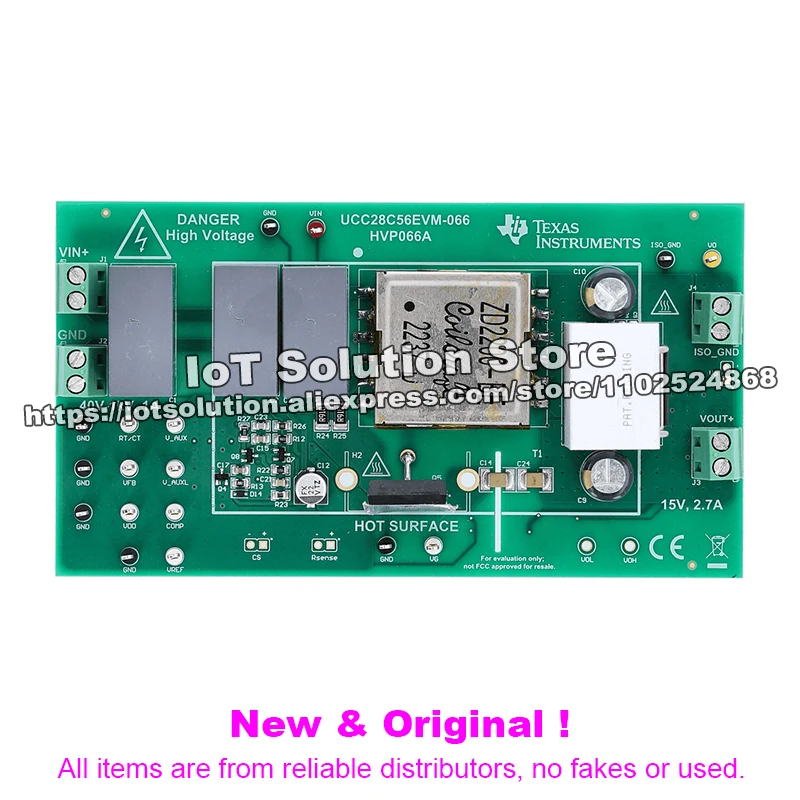 UCC28C56EVM-066 UCC28C56H-Q1 evaluation module for primary-side controlled (with AUX winding) flyback regulator UCC28C56EVM 066