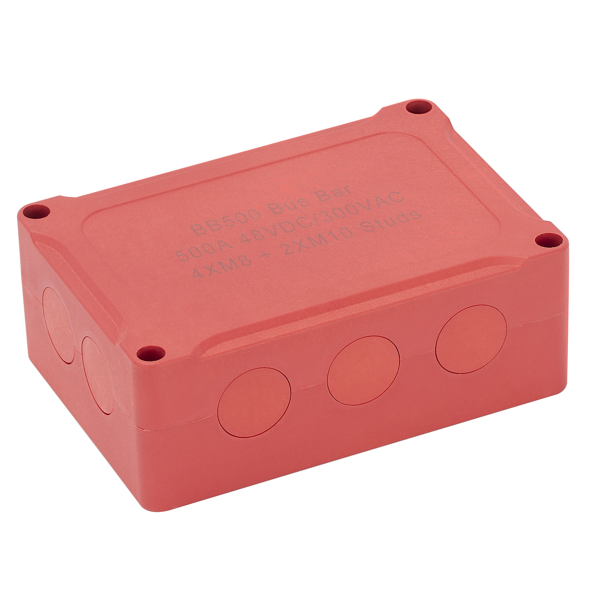 500a Marine Bus Bar 48V Auto Power Distributie Blok Grote Stroom 6 Noppen Met Rood Zwart Plastic Cover Voor Auto Boot Auto