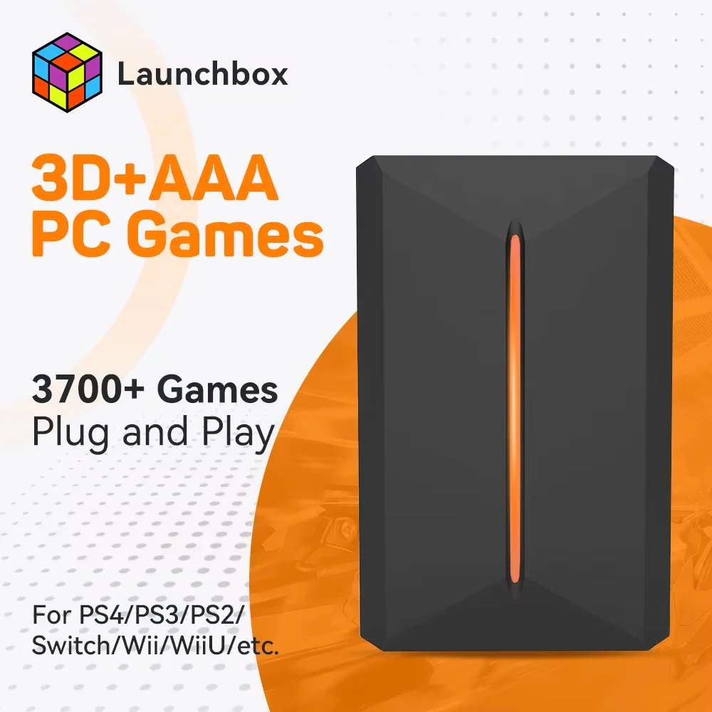 Launchbox 500G Gaming HDD for PS4/PS3/Switch/PS2/PS1/WII/WIIU Emulator Game Consoles with 3700+ 3D/AAA Games for Win PC/Laptop