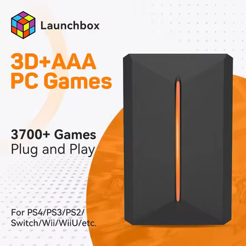 Launchbox 500G Emulation Hard Drive With 3700 3D/PC Games External Game Hard Disk For PS4/PS3/PS2/Switch/WII/WIIU/PS1 Plug&amp;Play