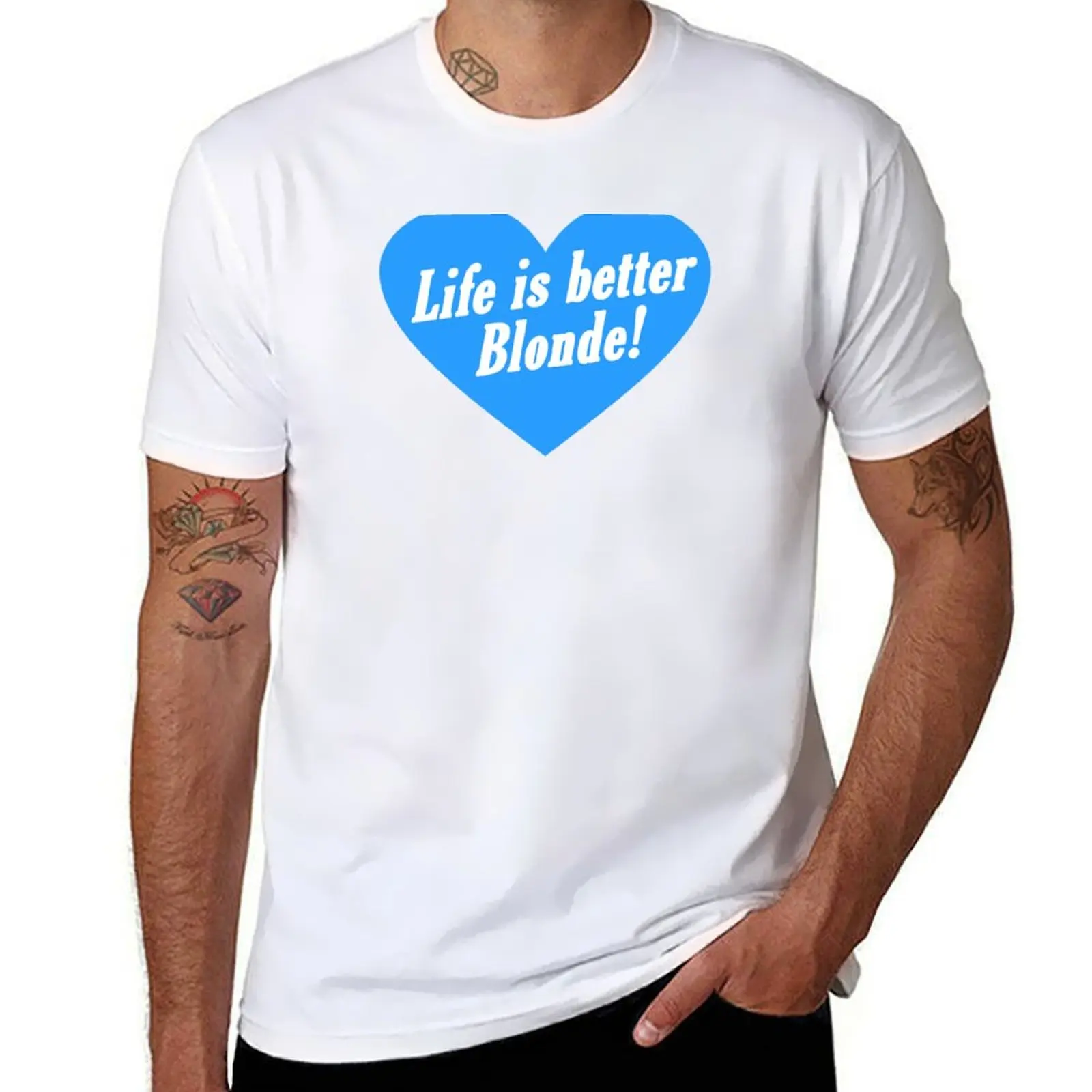 

life is better blonde! T-Shirt man t shirts graphic man t shirt designer T-Shirt