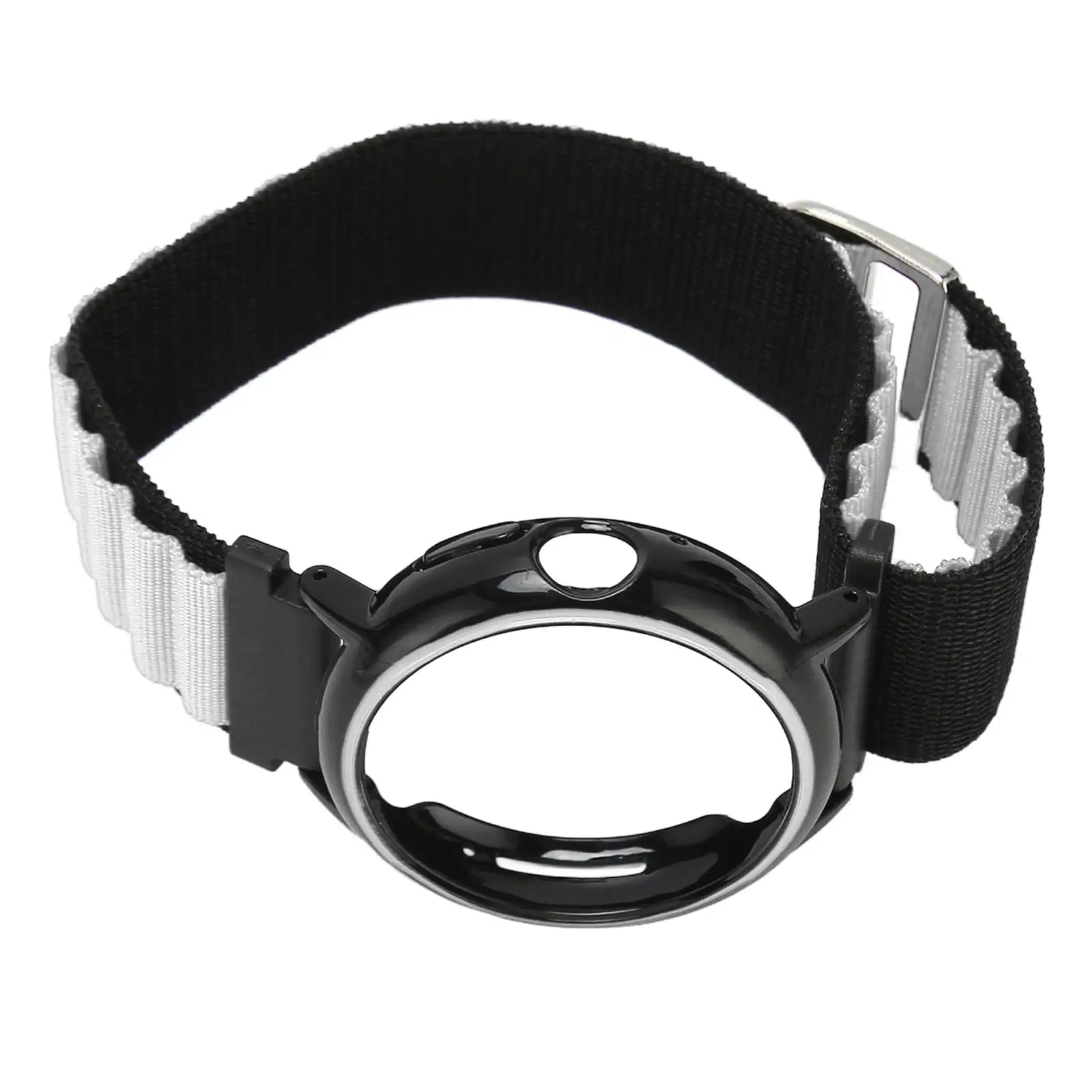 حزام ساعة منسوج من النايلون المطاطي مع حافظة ممتصة للصدمات من البلاستيك لخيارات الألوان الأبيض والأسود المتوافقة مع Google Pixel