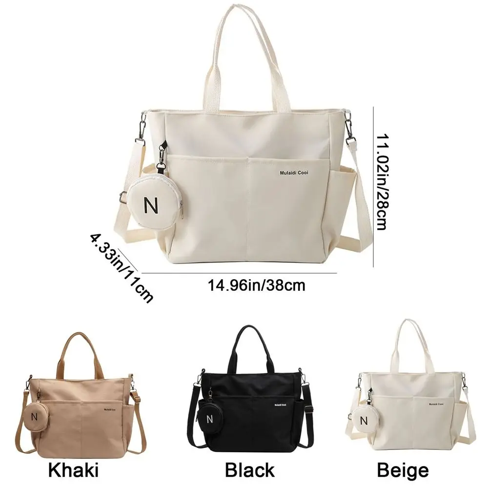 حقيبة أكسفورد ذات سعة كبيرة، حقيبة كتف مقاومة للماء وخفيفة الوزن مع محفظة دائرية للعملات المعدنية وحقيبة كروس للعمل #6