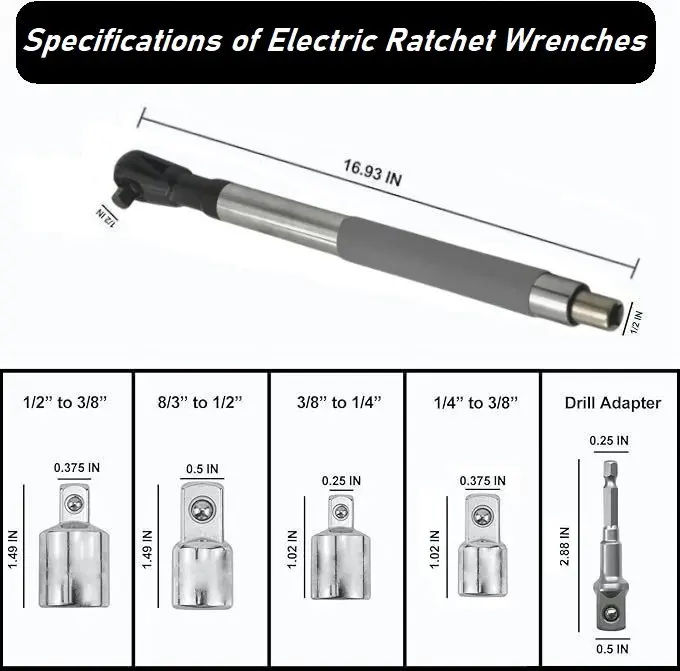 

Hot Sale-Cordless Electric Ratchet Wrench,Impact Wrench Extender,Automatic Extension Wrench,Electric Extension Wrench