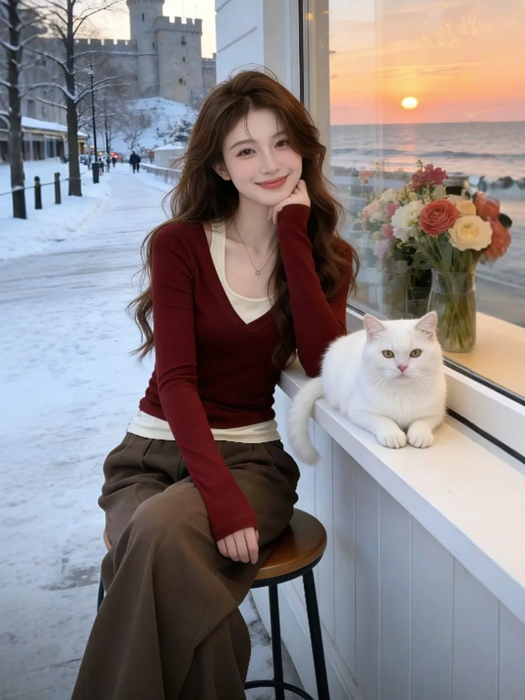 

Ретро-стиль, уникальный, красивый, длинный, приталенный, с V-образным вырезом, модный повседневный топ для женщин, весна 2026