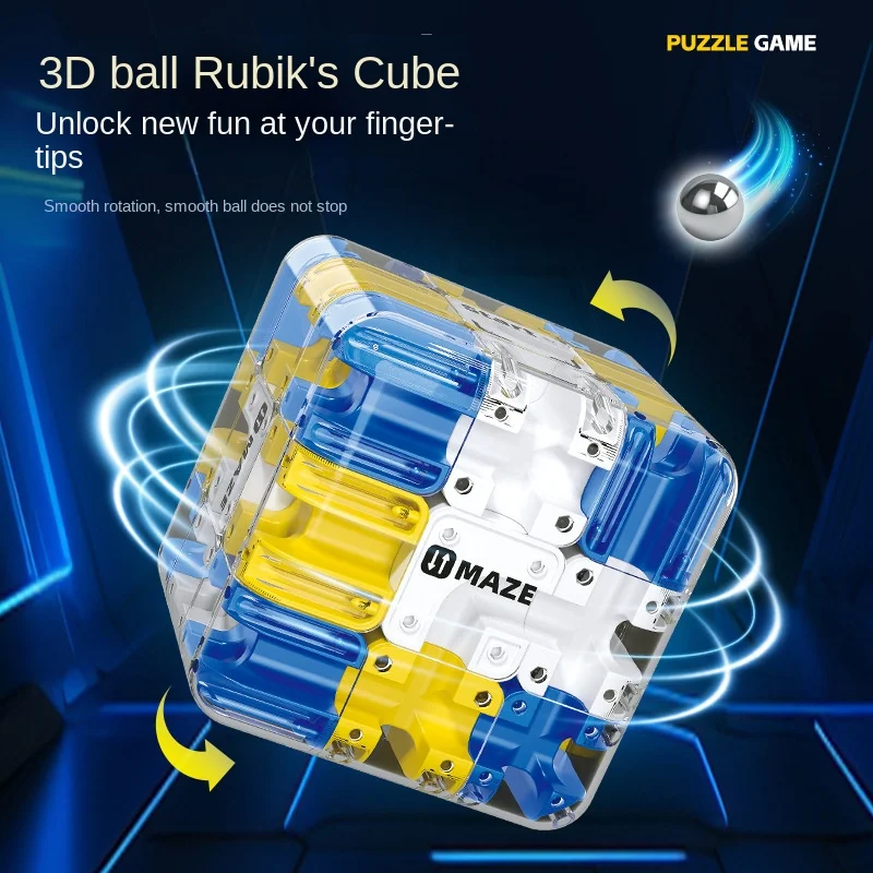 3D Maze Magic Cube Puzzle Toy Labyrinth Rolling Ball Magic Cube Release Stress Autism Anxiety Adult Kids Relief Anti-Stress toys