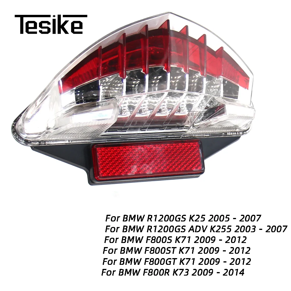 For BMW F800S 2009-2012 Motorcycle Modified LED Taillight Turn Signal Light Assembly R1200GS 2005-2007 Clear/Smoke Tail Light
