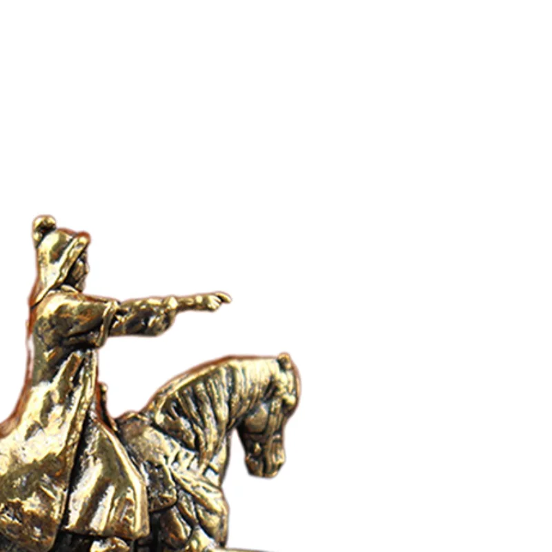 New Sale Brass Riding Horse Small Statue Desktop Ornaments Metal Characters Figurines Home Decoration Crafts Accessories