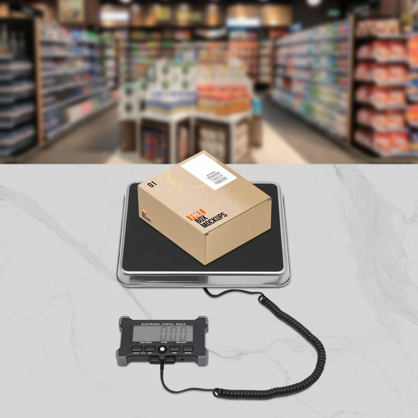 440lb Digital Shipping and Postal Scale Heavy Duty Stainless Steel Large Platform Industrial Floor Scale 2 AAA Batteries Include