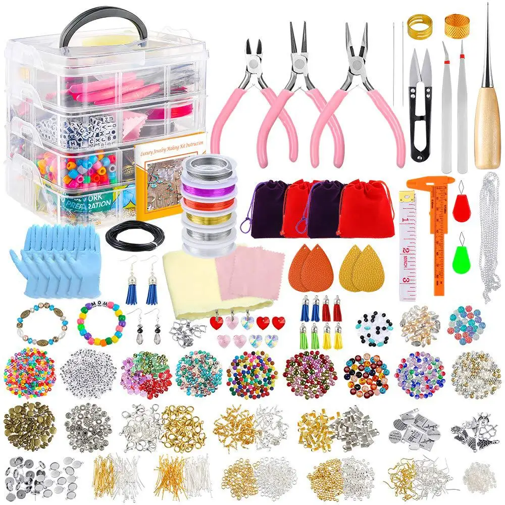 diy-set-bracelet-necklace-earrings-supplies-2880-pieces-bead-charm-discover-bead-line-handmade-jewelry-making-accessories