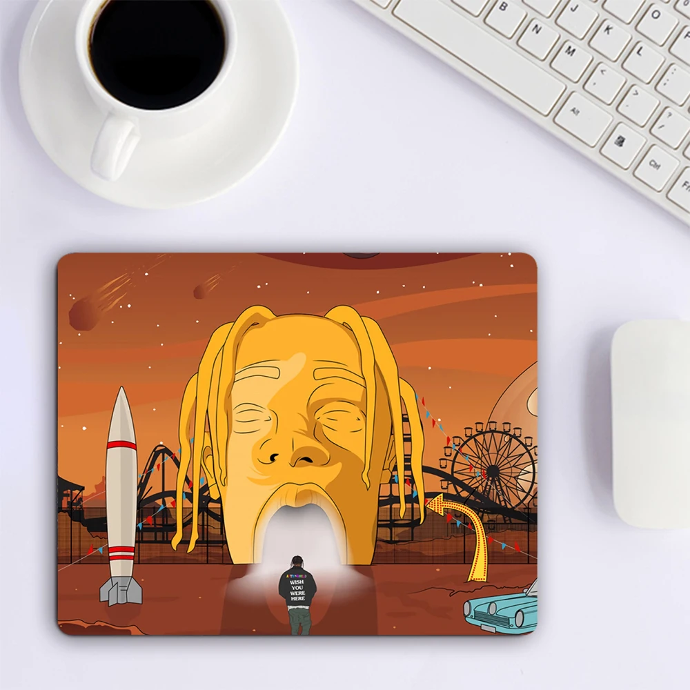 Travis Scott Astroworld Small Mouse Pad Computer Gaming Accessories Keyboard Mouse Mat Laptop Office Desk Pad PC Gamer Mousepad