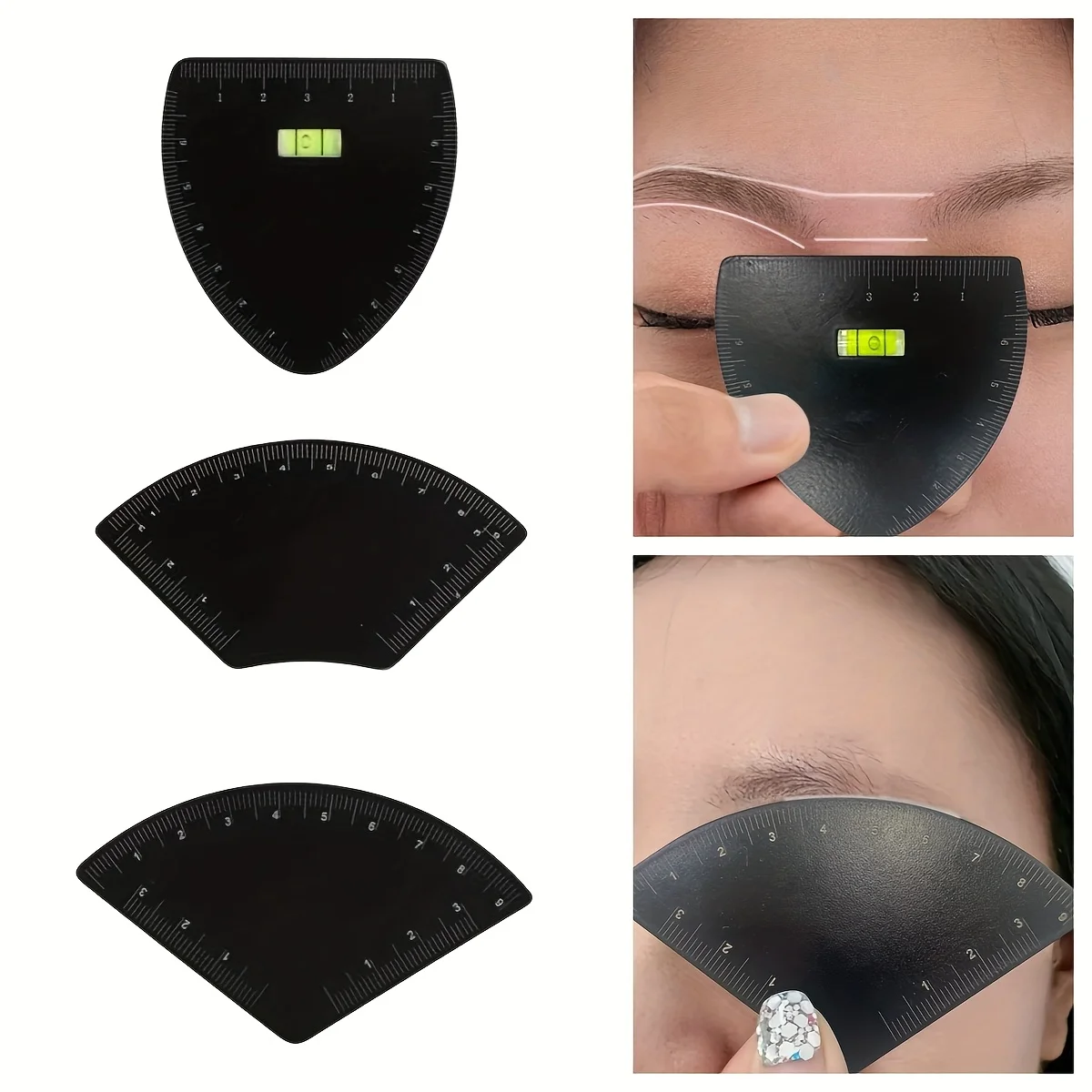 1PC Eyebrow Stencil Kit - Multi-Style Templates with 3-Point Measuring Ruler, Precise Shaping Tool for Microblading & Makeup