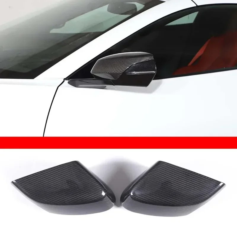 100% Carbon Fiber Side Rear View Mirror Cover Decorative Shell Trim Part For Chevrolet Corvette C8 Stingray Z51 Z06 2020-2023