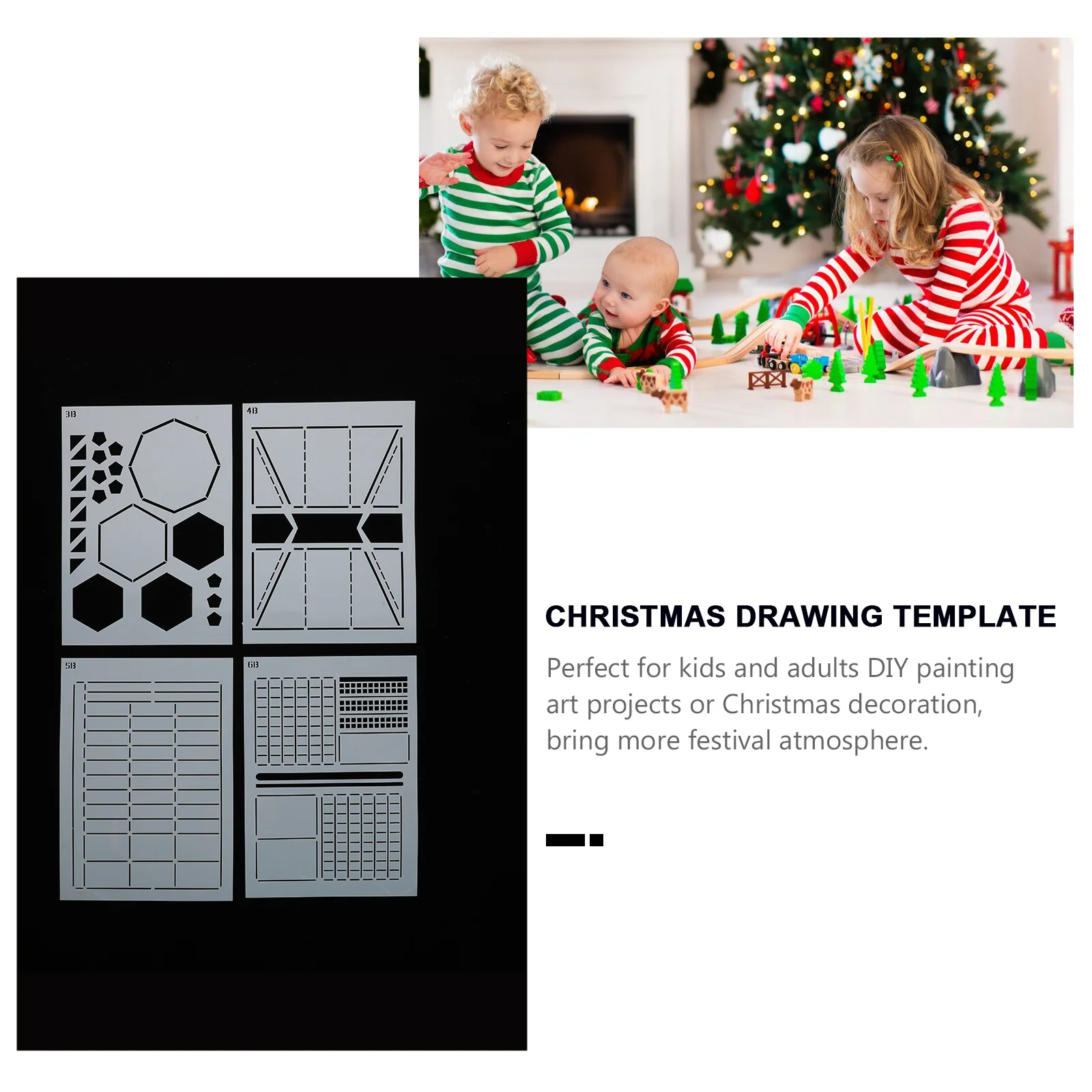 12Pcs Carving Stencil Creative Painting Template for Kids Drawing Art Stencils Diary Decorative Pattern