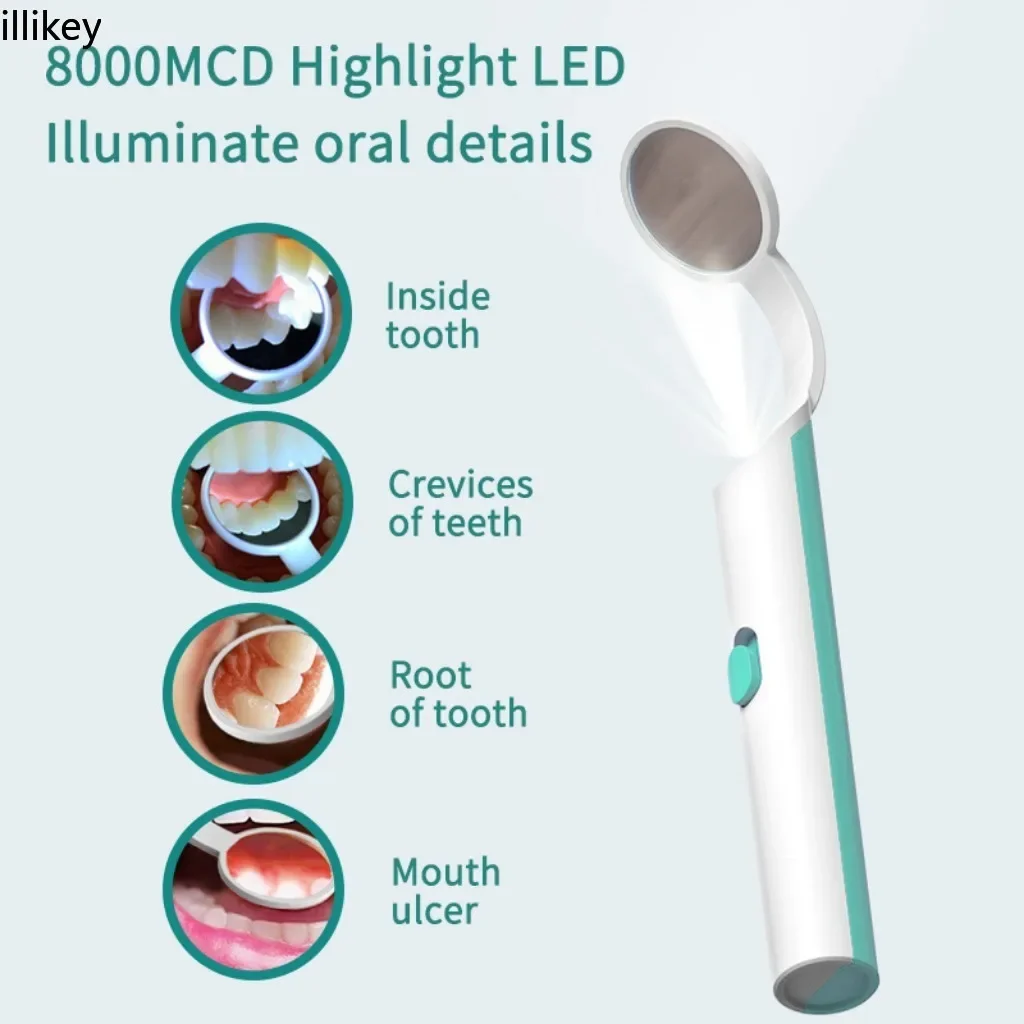 LED Light Oral Endoscope Examination Mirror Reusable Anti Fog Oral and Nasopharyngeal Care Mirror Dental CarePersonal HealthCare