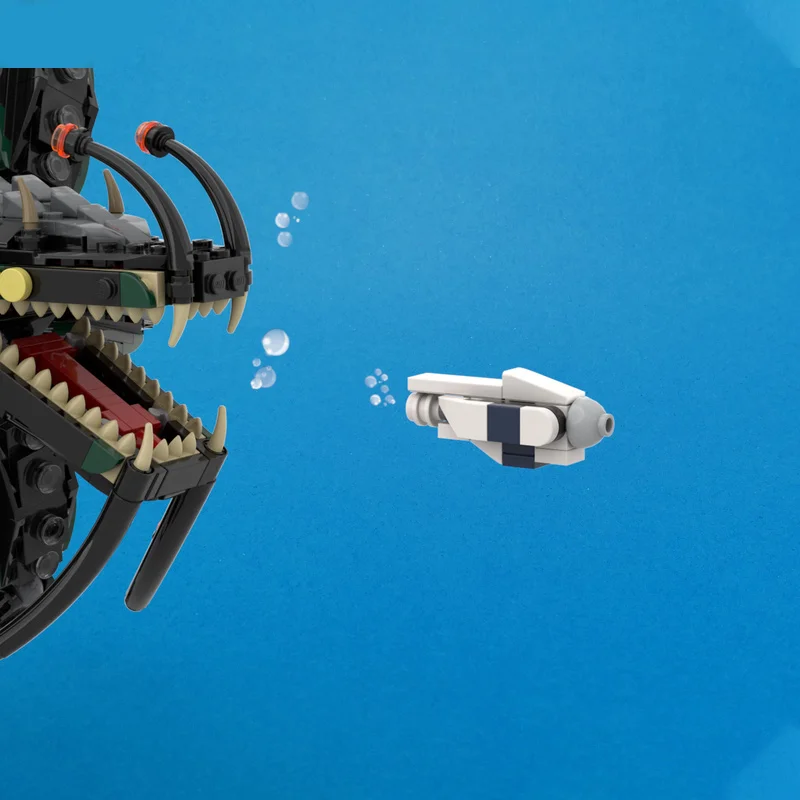 1220pcs MOC Gargantuan Leviathan Subnautica Model Building Blocks Tabletop Decor, Small Decor, Home Decor For Kids Holiday Gift
