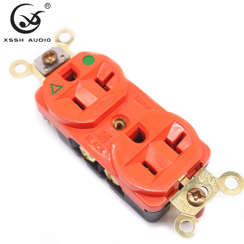 XSSH Hi-end HIFI DIY OEM IG8300 Pure Red Copper Plated Gold 20amp 20A 125V America Standard US Power Socket Electric Outlet Core