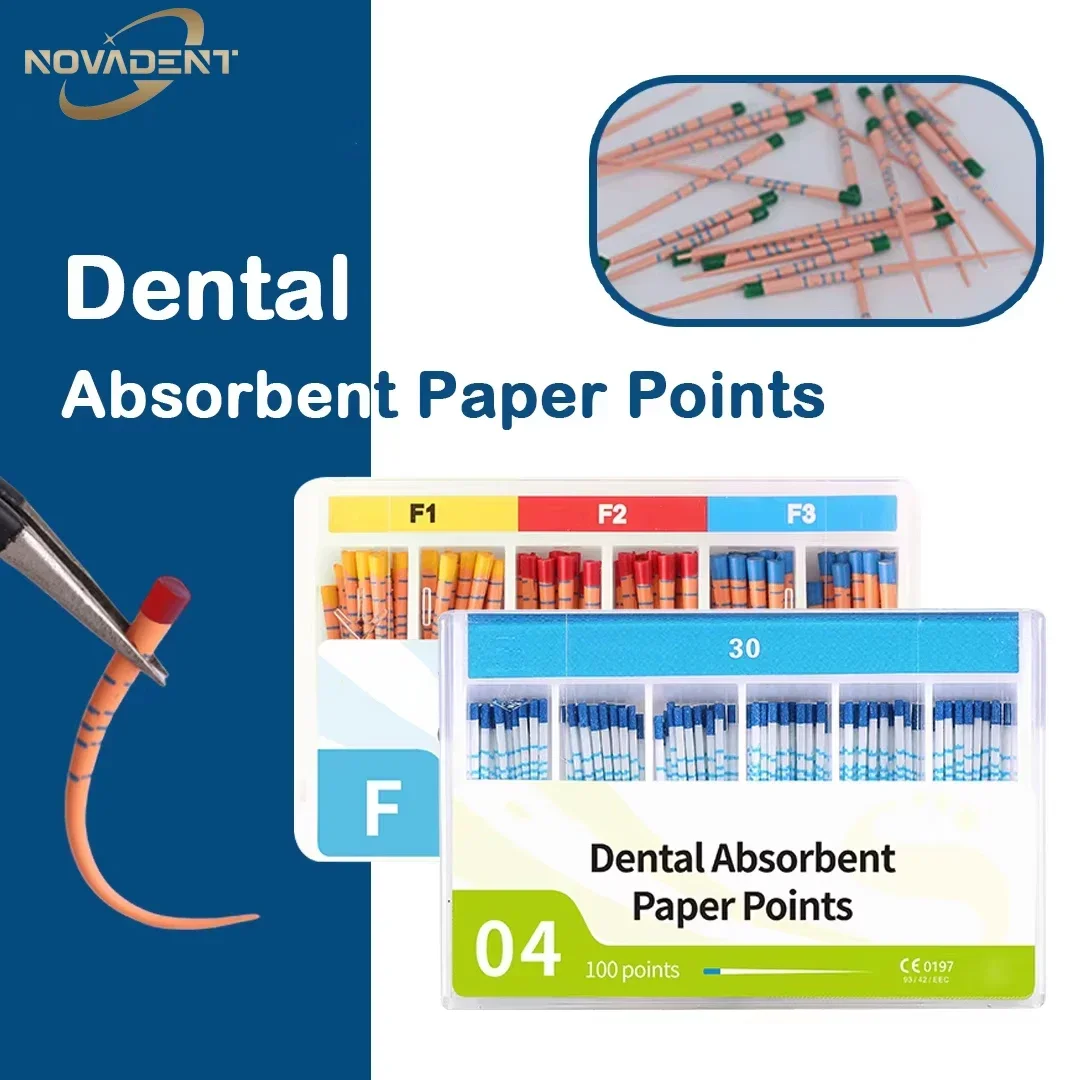 Dentistry Endodontics Paper Tips Cone Disposable Guttahanger Taper F1 F2 F3 Absorbent Fiber Poles Points Mark Dental Materials