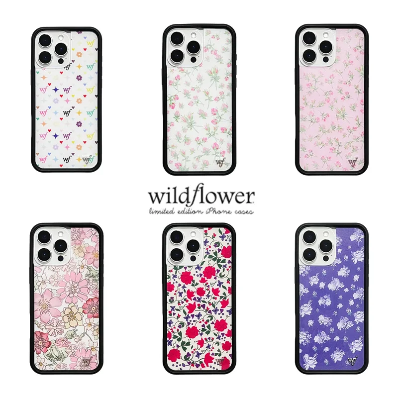 

Wildflower Hot 3D Lilypad Floral wf protect Phone Case for iPhone 15pro 12 13 14 15 16 Pro Max 16 Plus 16pro Pink rose wf Cover