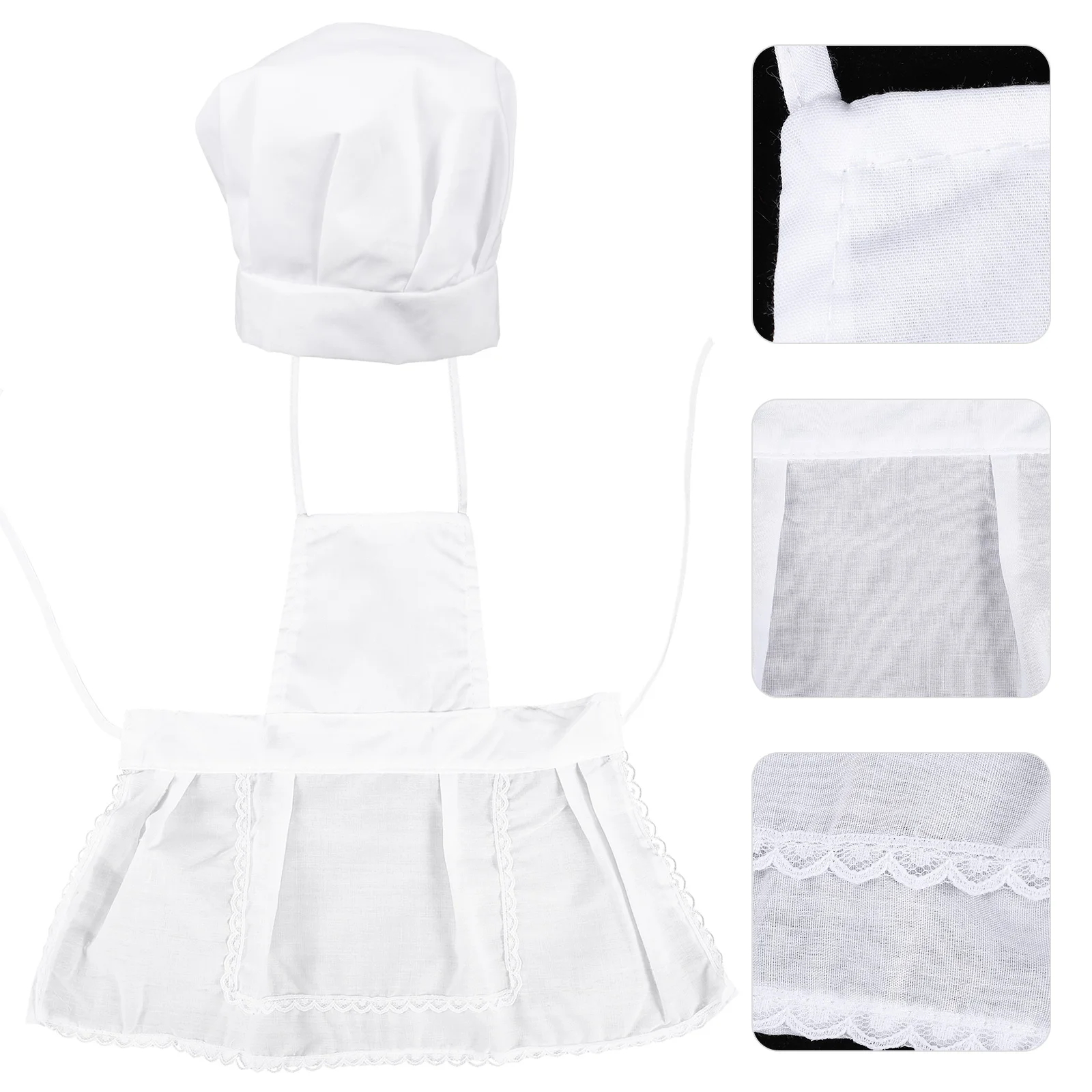 1Set Chef Hat and Apron Set for Kids Adjustable Baking Cooking Costume with Pocket Ideal for DIY Party Role Play Activities Girl