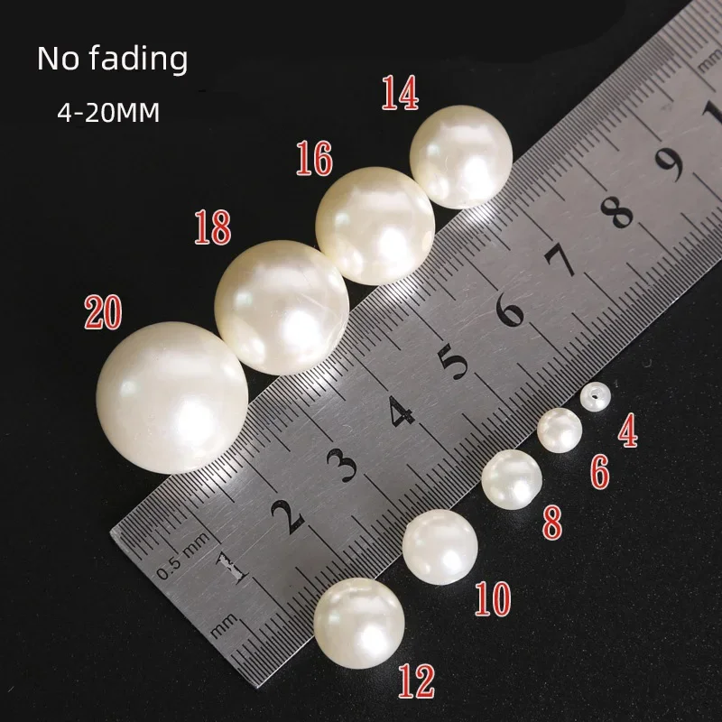 4mm-20mm White beige Imitation Pearls Round Pearl Spacer Loose Beads DIY Jewelry Making Necklace Bracelet Earrings Accessories