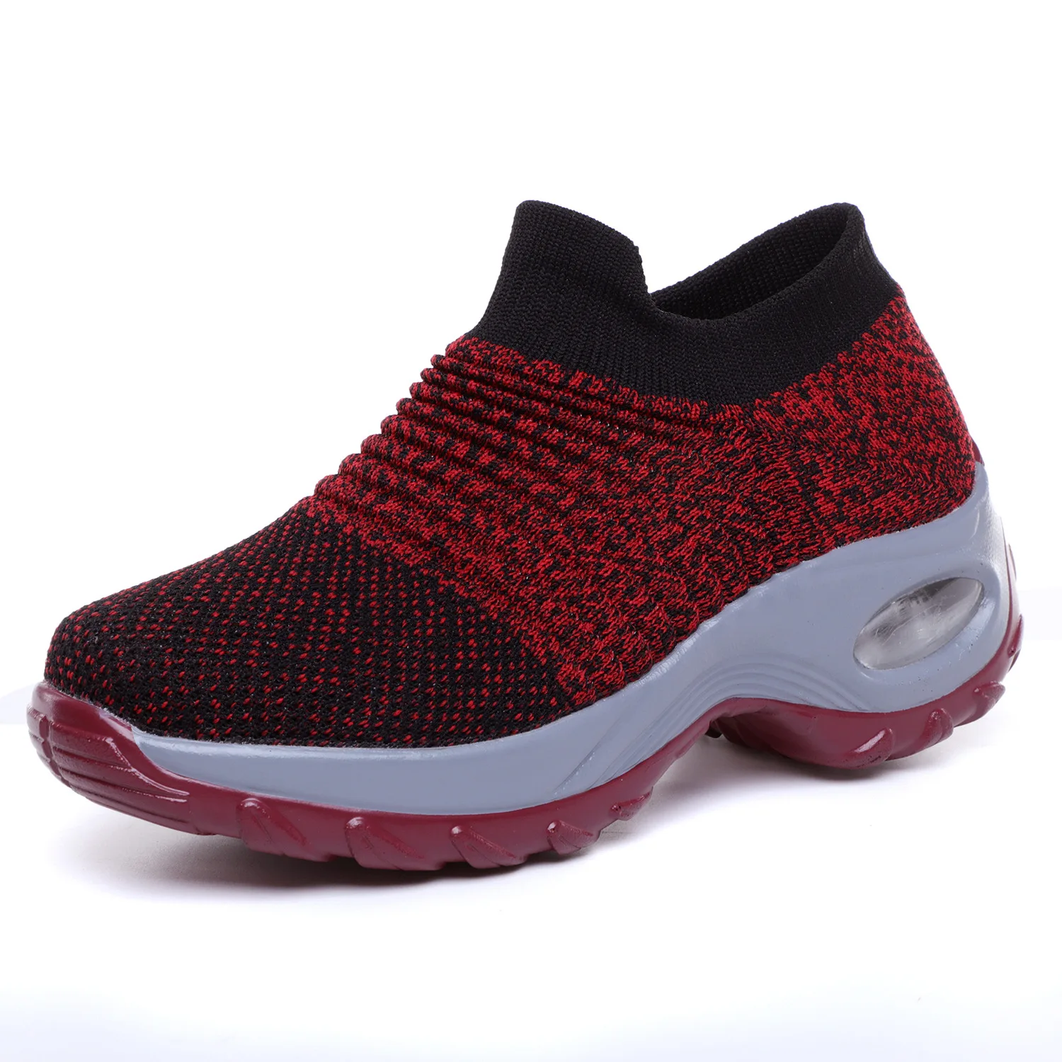 Chaussures de marche confortables à enfiler pour femmes, baskets décontractées, chaussures de course à coussin d'air, chaussures de sport en maille, automne, taille 35-43