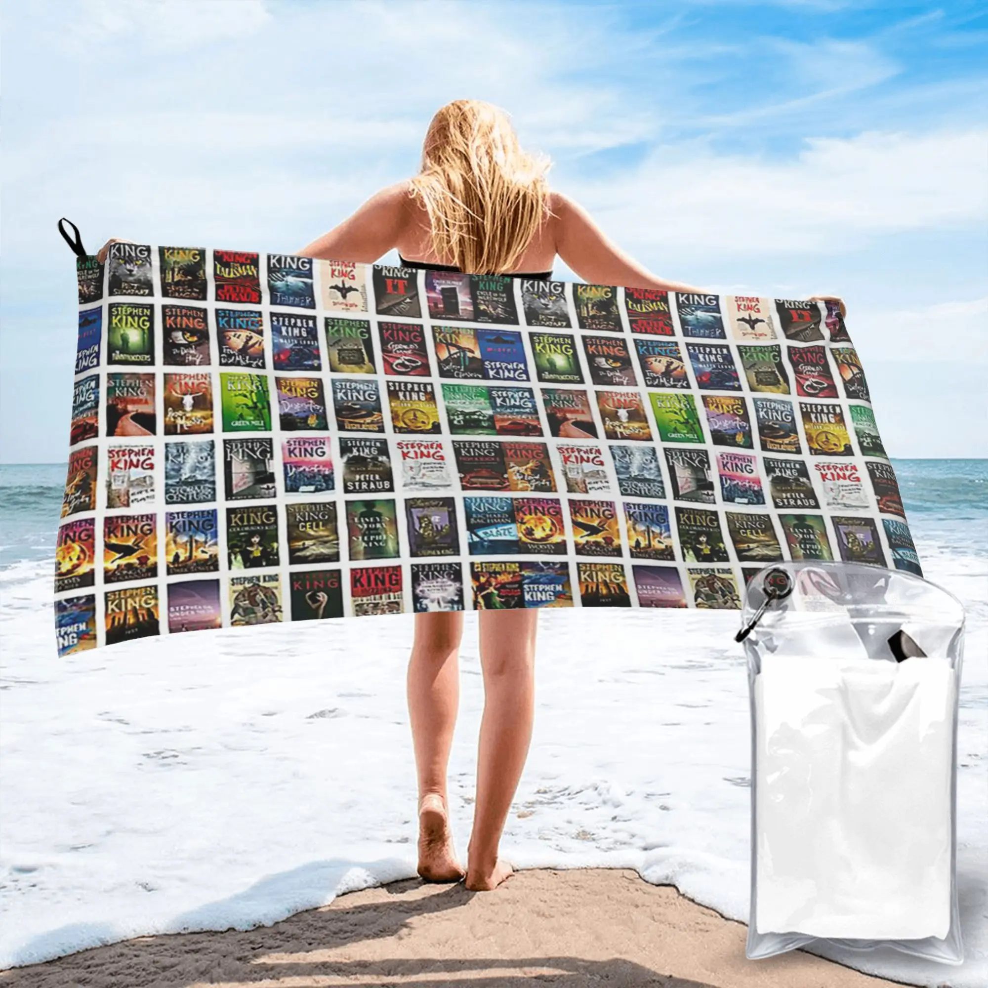 Complete works of stephen king Beach Towel Soft Microfiber Quick Dry Absorbent Quick Towels For Bath